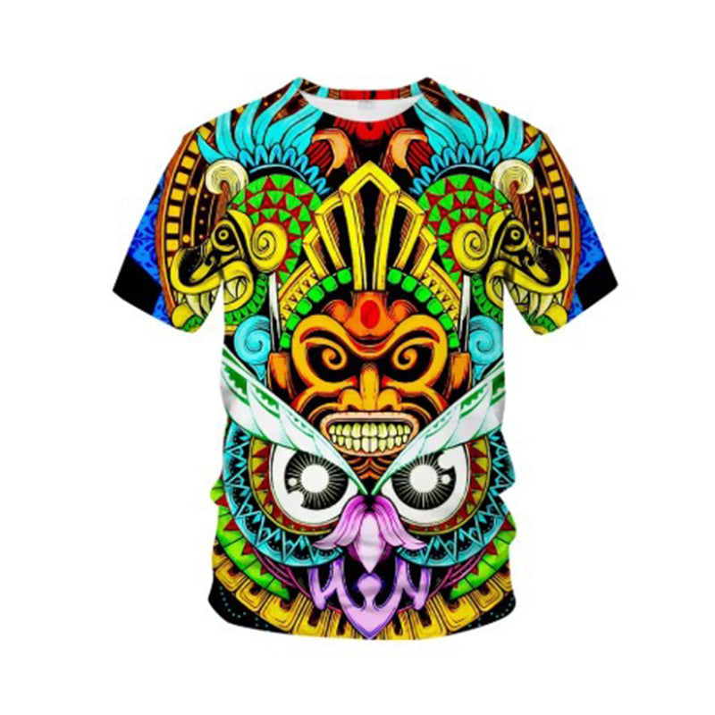 Pánske tričko s krátkymi rukávmi v štýle vintage tribal