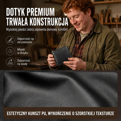 🛡Trojnásobne skladaná pánska peňaženka s RFID ochranou proti krádeži ｜Ultra tenká a nevydutá, retro textúra✨