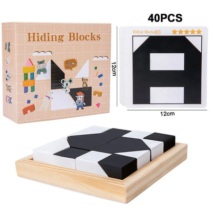 🧩 ČIERNO-BIELE MONTESSORI PUZZLE | | Veková skupina 3–8 rokov | Na rozvoj priestorovej logiky📚