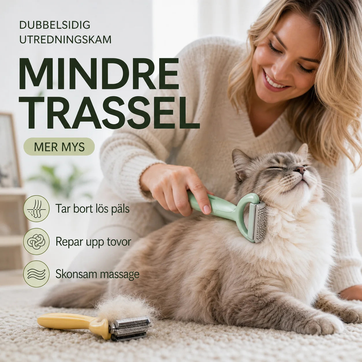 Dvostranska krtača za dlako hišnih ljubljenčkov | PET