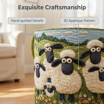 🐑Ručne vyrobený prešívaný kôš na bielizeň Sheep Paradise! 3D trojrozmerná tlač, veľká kapacita a štýlový dizajn