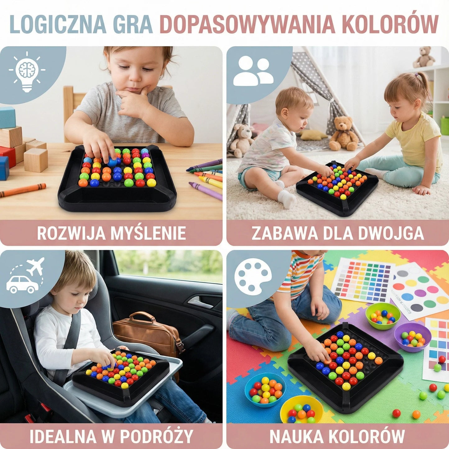 Logická hra s párovaním farieb - interaktívna loptička pre deti aj dospelých