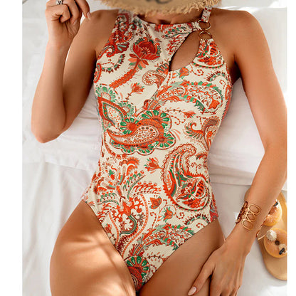 👙Dámske plavky s retro potlačou a ramienkami⛱️