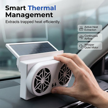 ☀️Solárne napájaný ventilátor do auta｜Dvojitá turbína s vysokým prúdením vzduchu pre automatické chladenie a vetranie pri parkovaní🌬️