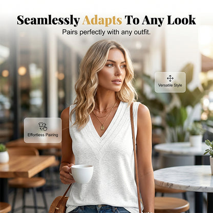 ✨👚 Tento vrstvený top s výstrihom do V je mäkký, odvádza vlhkosť, všestranný a štýlový, ideálny na každodenné nosenie