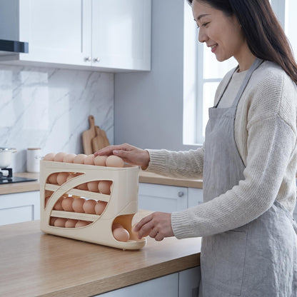 🥚Gravity Automatic Egg Roller Storage Box ｜30-dielny stojan na vajcia s veľkou kapacitou do chladničky šetrí miesto✨