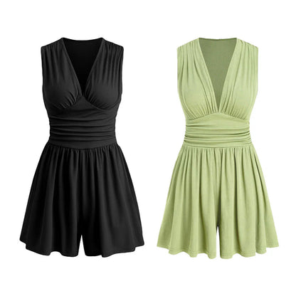 👗Dámske šaty bez rukávov s výstrihom do V a nařaseným pásom