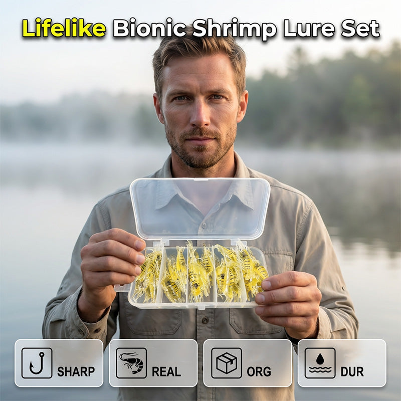 Sada mäkkých nástrah Bionic Shrimp na rybolov