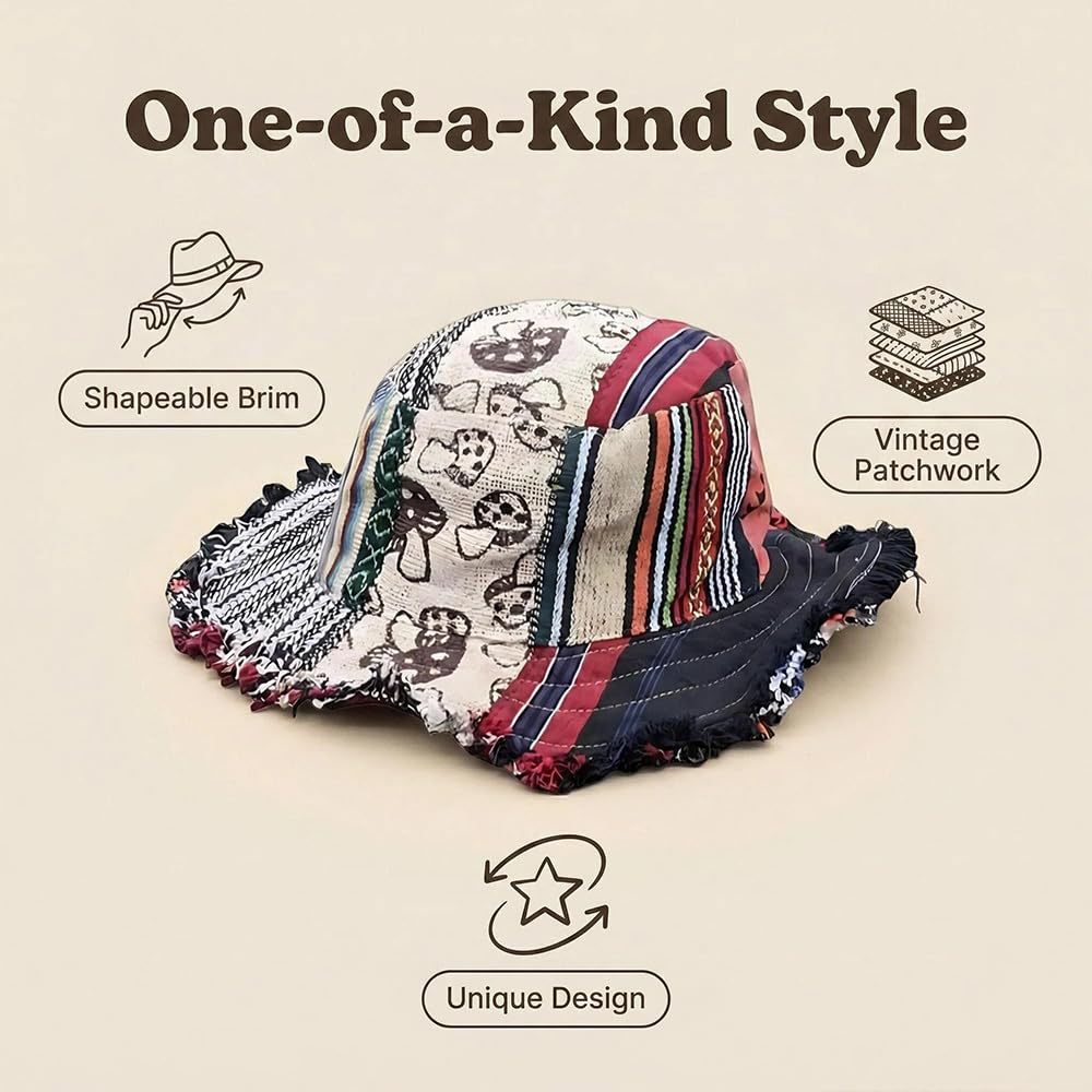 🎨Časno omejen 50 % popust🤠Ročno izdelan ribiški klobuk z obrabljenimi robovi, čisti bombaž, voljan, retro sončni klobuk👒