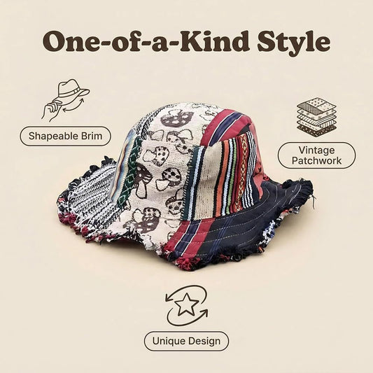 🎨Časno omejen 50 % popust🤠Ročno izdelan ribiški klobuk z obrabljenimi robovi, čisti bombaž, voljan, retro sončni klobuk👒