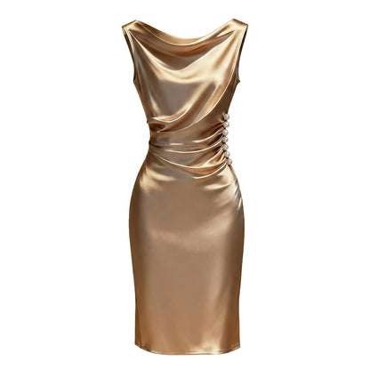 👗🔮Šaty ozdobené francúzskymi perlami, ktorých saténová textúra vyžaruje eleganciu