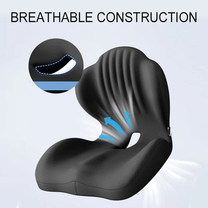 💺Jednodielny ergonomický sedací vankúš s bedrovou opierkou｜Priedušný sedací vankúš pre pohodlie chrbtice po dlhom sedení🚗