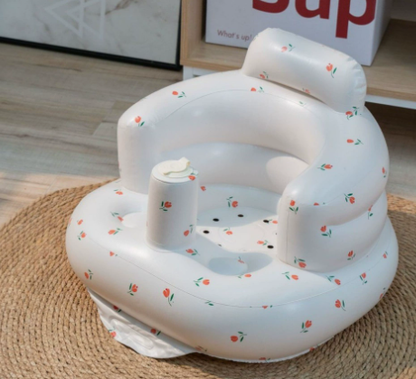 Časovo obmedzená 50% zľava 🛁 Nafukovacia detská sedačka s motívom medvedíka, multifunkčná prenosná stolička na kŕmenie a kúpanie 👶