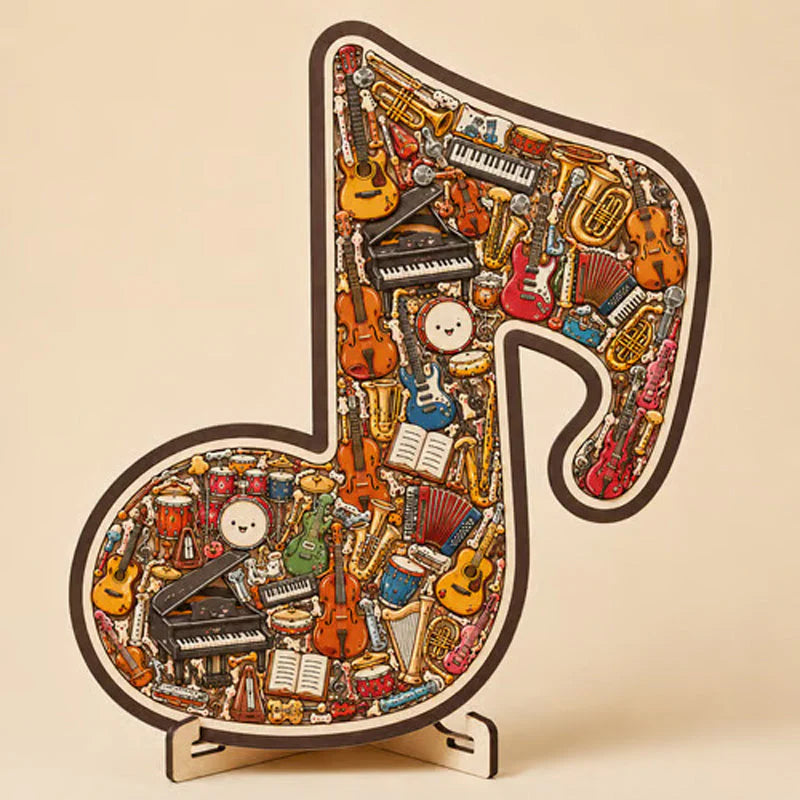🎸 Vychutnajte si kreatívnu hudobnú výzvu – Puzzle v tvare dreveného hudobného nástroja – Platba pri prevzatí 🧩