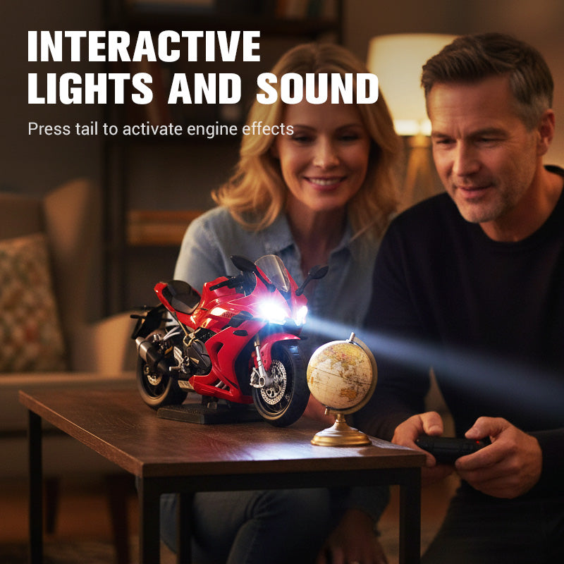 🔥Špeciálne ponuky 🏍🔊 Realistický zvuk motora – model motocykla v mierke 1:12