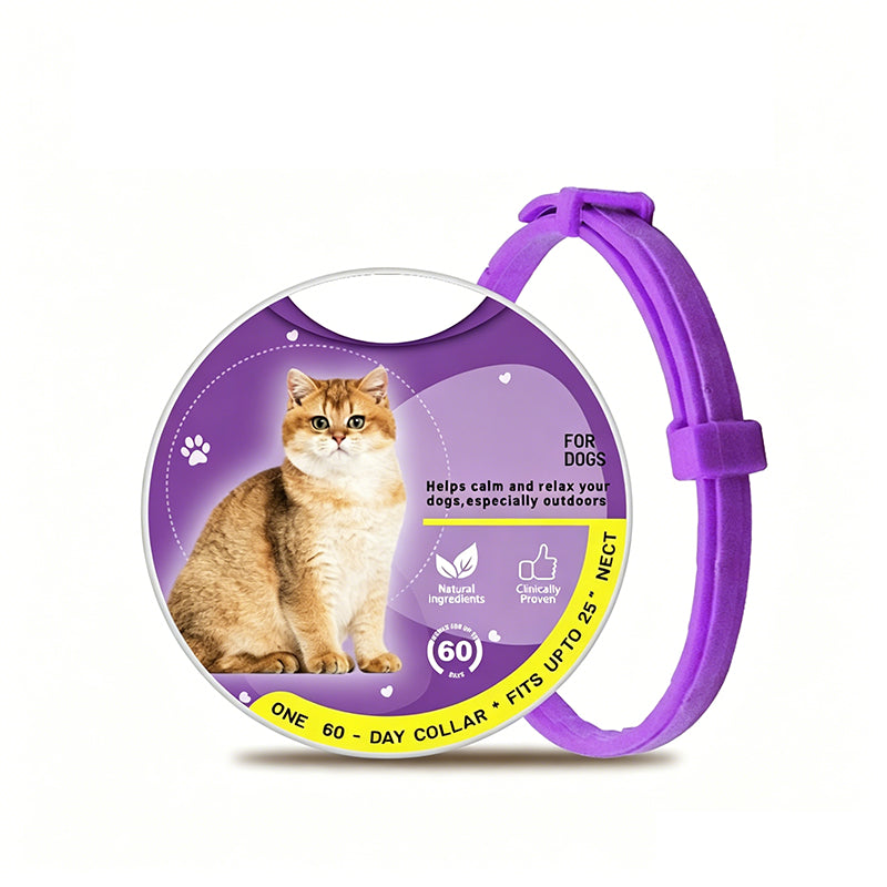 🐱🐶 Prírodný upokojujúci obojok | 60-dňová dlhotrvajúca úľava pre vášho úzkostlivého domáceho maznáčika 🌿