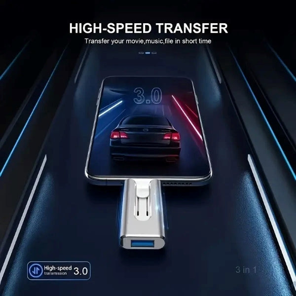 Časovo obmedzená zľava 50 %💽 Vysokorýchlostný USB kľúč 4 v 1 s kapacitou 128 GB | Univerzálny nástroj na rozšírenie úložiska pre telefóny a počítače📱💻