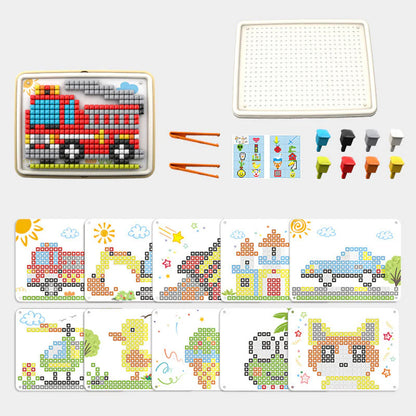 🍄🎨Detské puzzle s hubami a kolíkmi - hračka pre rané vzdelávanie a rozvoj praktických zručností