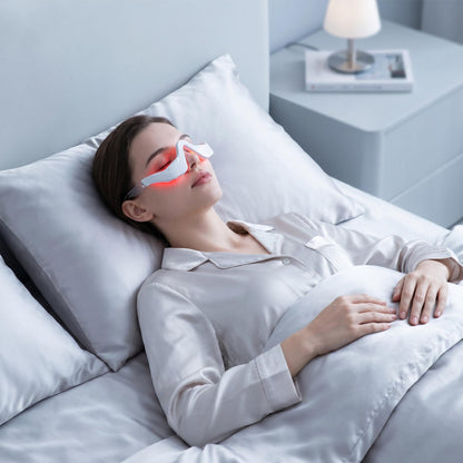 🔴Terapia červeným svetlom + mikroprúdová dvojitá starostlivosť zrýchľuje krvný obeh okolo očí, čím zmierňuje suchosť a bolesť🎛