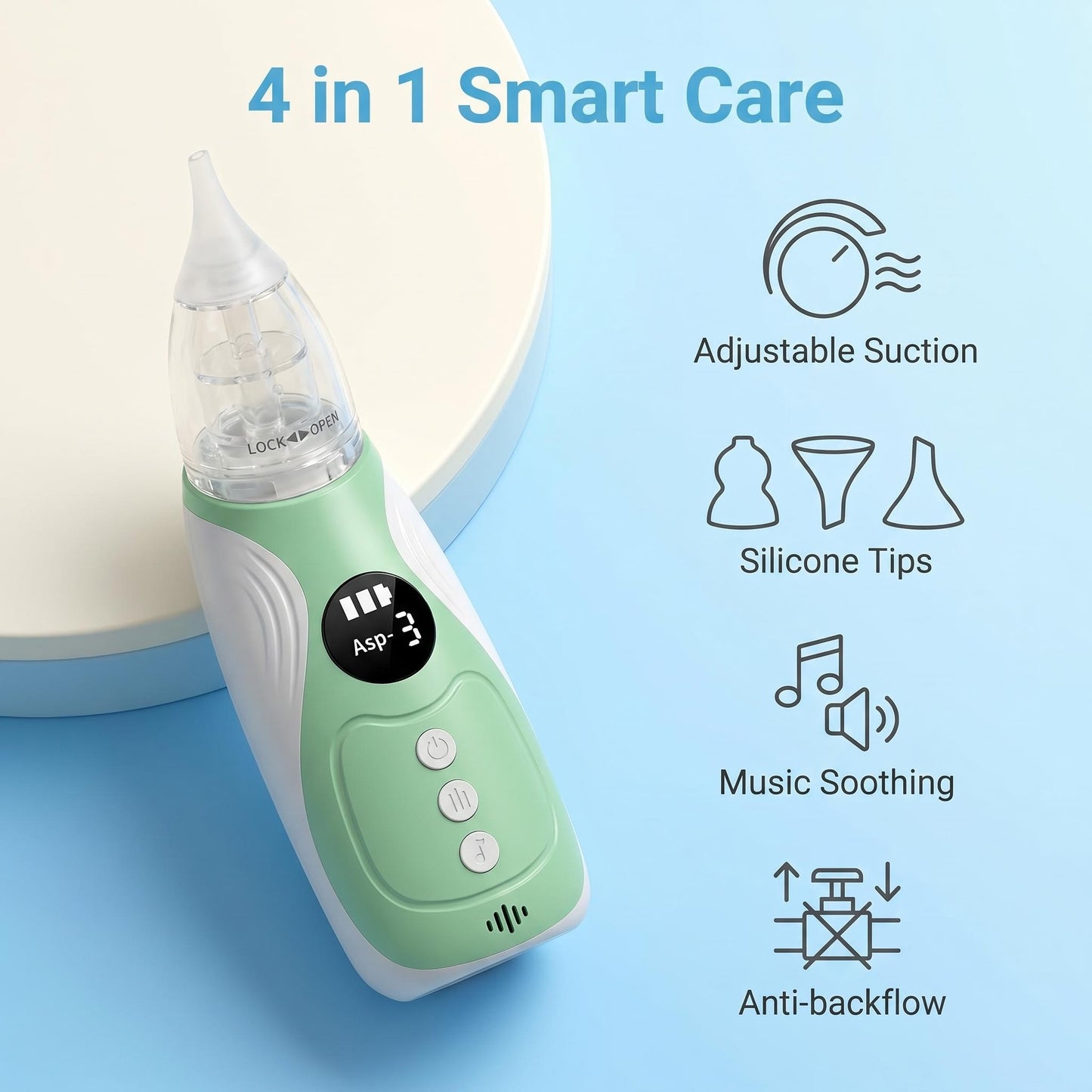 🧼💧Detská nosová odsávačka, silikónová sacia hlavica potravinárskej kvality, nabíjateľná, vhodná pre deti rôzneho veku