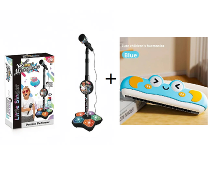 🎁🎄 🎤✨ Hra so zaťahovacím mikrofónom, hra na karaoke so svetlom