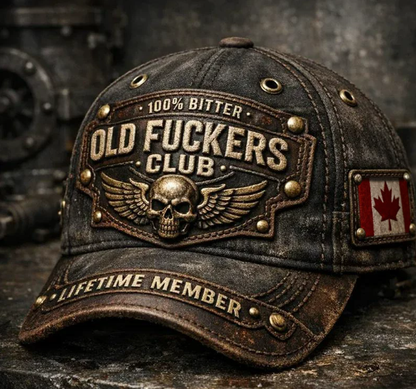 【🎁📿Náhrdelník s ružou zdarma🎁】🧢Old Fuckers Club Vintage čiapka s výšivkou