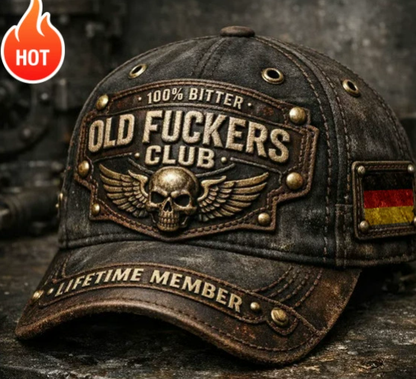 【🎁📿Náhrdelník s ružou zdarma🎁】🧢Old Fuckers Club Vintage čiapka s výšivkou