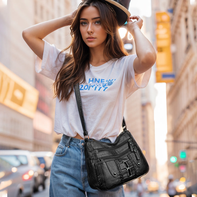 【🎁📿Ružový náhrdelník zadarmo🎁】Dámska vintage taška z mäkkého umelého koženého materiálu