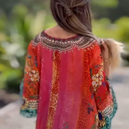 🌺Klasické asymetrické šaty s etnickými prvky