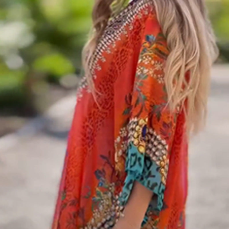 🌺Klasické asymetrické šaty s etnickými prvky