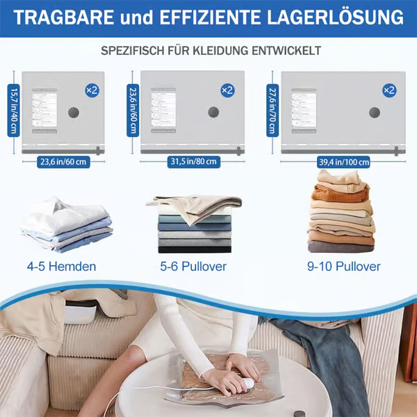 🔥6 KS! USB elektrické vákuové vrecká - úsporné, ľahké na cesty!