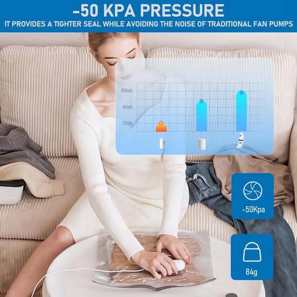 🔥6 KS! USB elektrické vákuové vrecká - úsporné, ľahké na cesty!