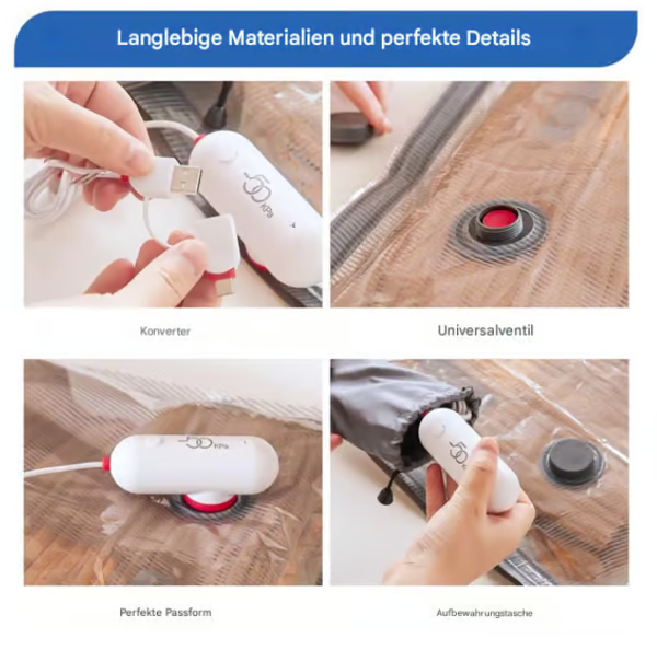 🔥6 KS! USB elektrické vákuové vrecká - úsporné, ľahké na cesty!