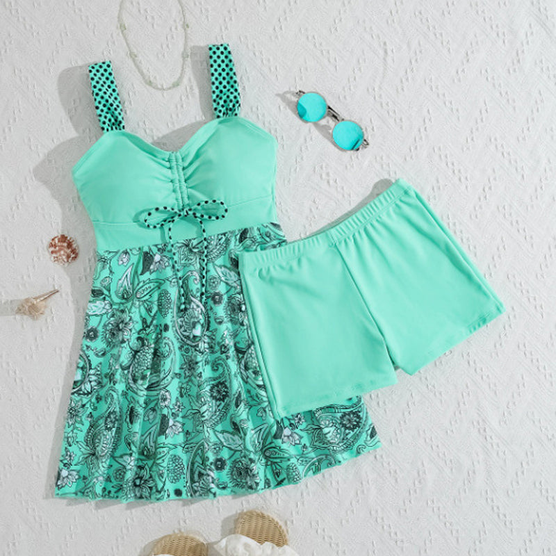 【🎁📿Náhrdelník s ružou zdarma🎁】👙Top s Ramienkami a Priliehavé Plážové Šortky – Oddeliteľný Plavkový Úbor