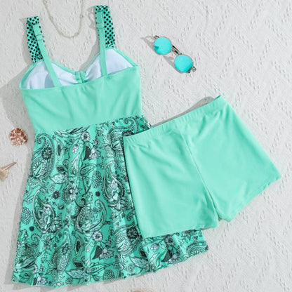 【🎁📿Náhrdelník s ružou zdarma🎁】👙Top s Ramienkami a Priliehavé Plážové Šortky – Oddeliteľný Plavkový Úbor