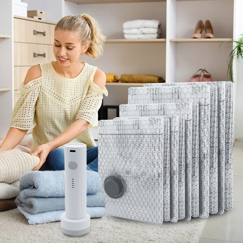 🔥Cestovné vákuové úložné tašky a prenosná sada pumpy