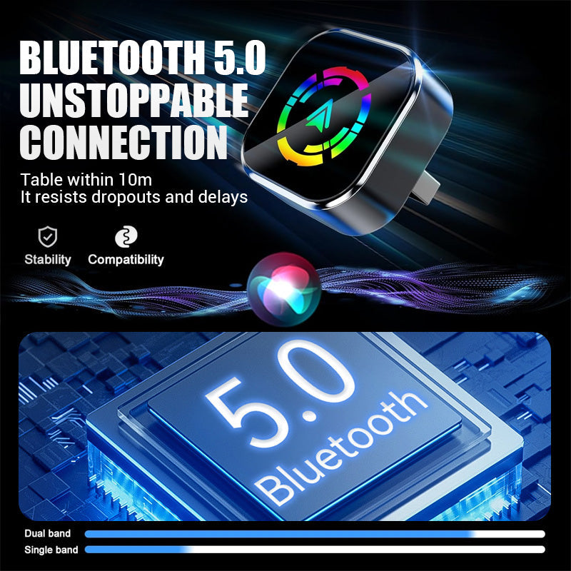 🔥🚗2 v 1 bezdrôtový adaptér pre zariadenia iPhone a Android Auto