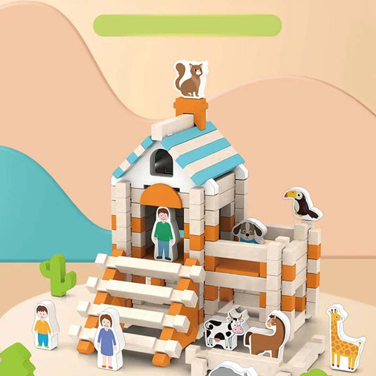 Vzdelávacie drevené stavebné kocky