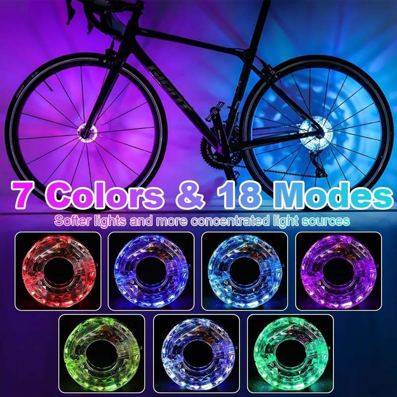 LED svetlo na náboji kolesa bicykla pre nočnú jazdu