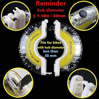 LED svetlo na náboji kolesa bicykla pre nočnú jazdu