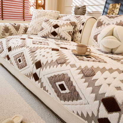 🛋️✨Moderný geometrický plyšový poťah na pohovku