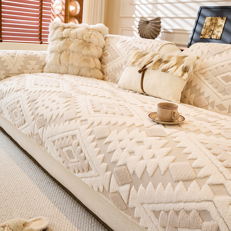 🛋️✨Moderný geometrický plyšový poťah na pohovku