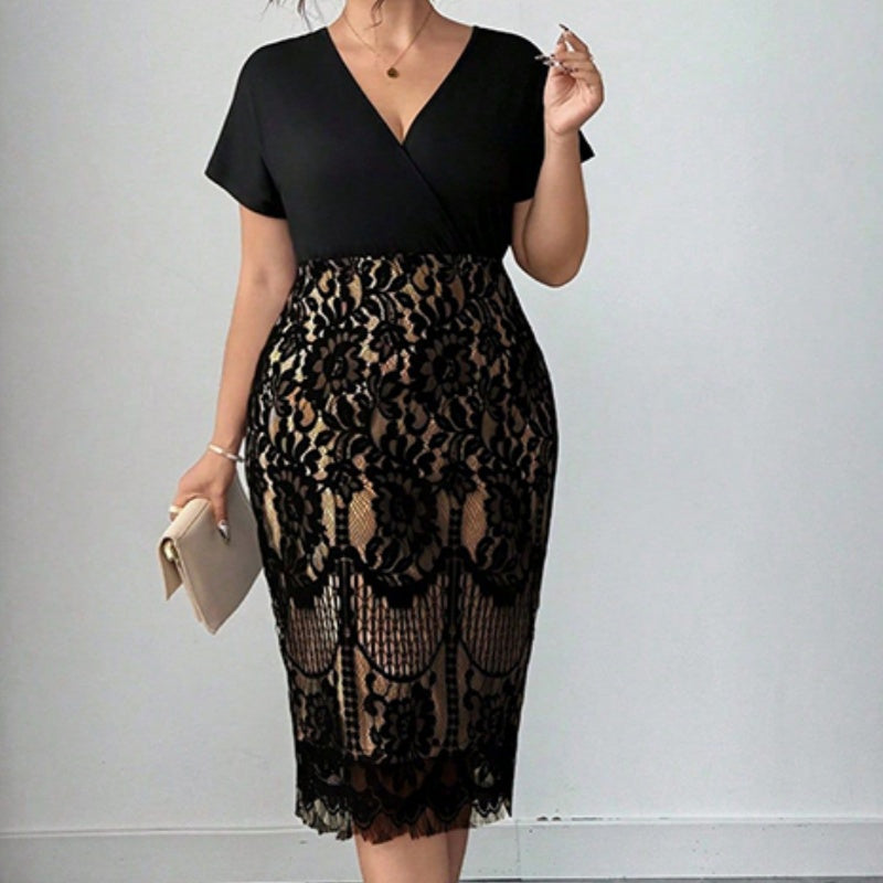 Dámske ležérne módne šaty s výstrihom do V