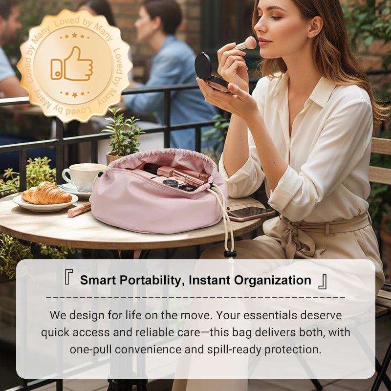 Veľkokapacitná kozmetická taška so sťahovacou šnúrkou