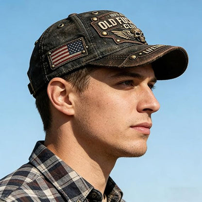 【🎁📿Náhrdelník s ružou zdarma🎁】🧢Old Fuckers Club Vintage čiapka s výšivkou