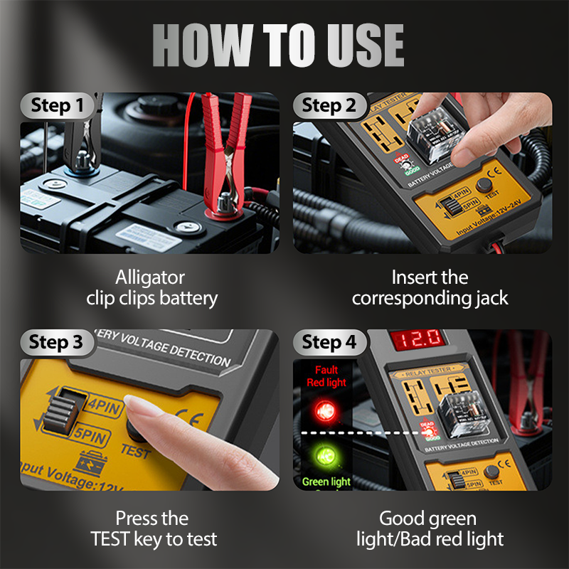 🔌 Tester napätie automobilového relé s LED indikátorom⚡