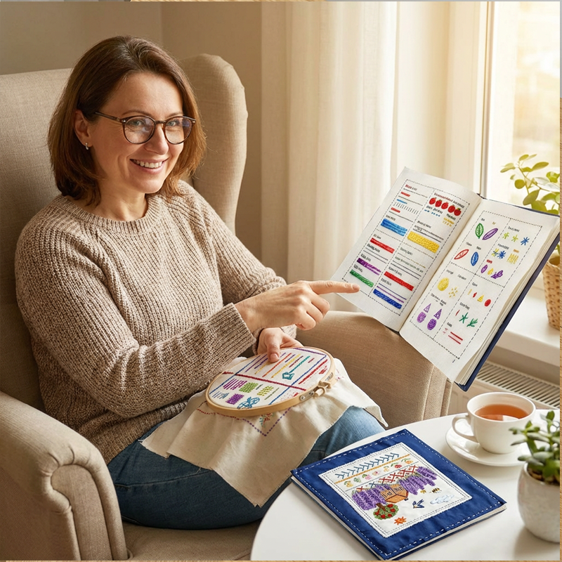 🌈Sada zošitov na precvičovanie vyšívacích stehov svojpomocne