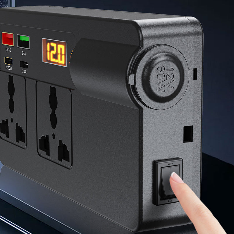 ⚡🔋Prenosný automobilový menič 12 V/24 V na 220 V s digitálnym displejom