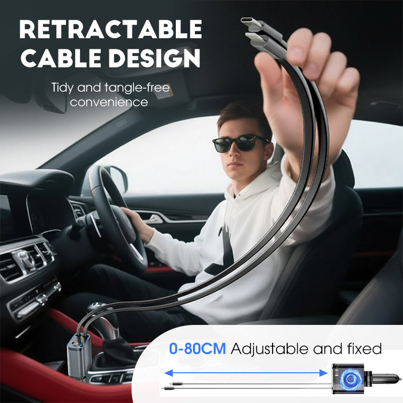 Ultrarýchla nabíjačka do auta s navíjacími káblami a ambientným osvetlením Starlight