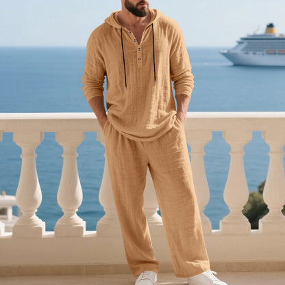 🔥Pánska 2dielna sada: voľná mikina s kapucňou a nohavice